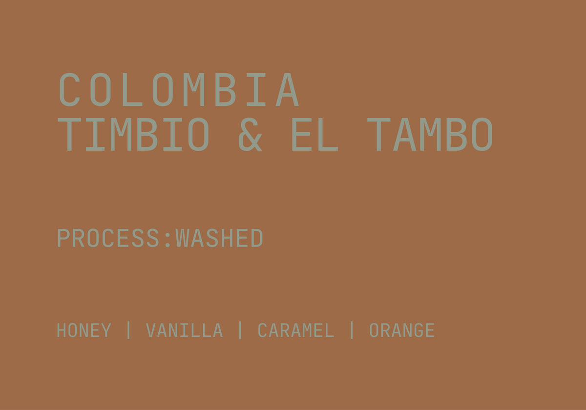 COLOMBIA. - TIMBIO & EL TAMBO , WASHED